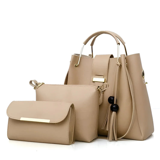 Alexa tote handbag 3 PC`s - Biege