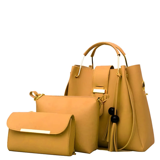 Alexa tote handbag 3 PC`s - Mustard